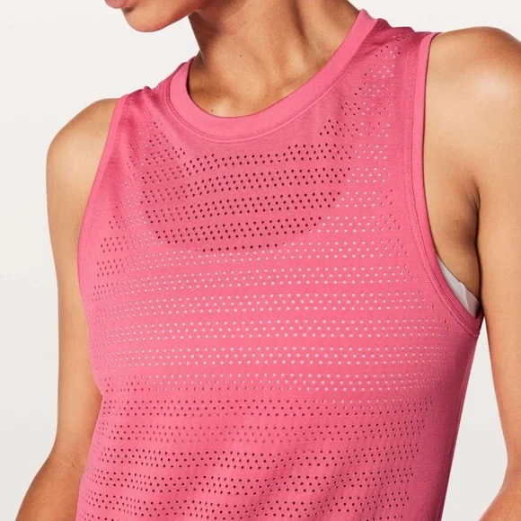 Lululemon Breeze By Muscle Tank II Glossy Pink 4/XS/Extra Small Swiftly Top - Picture 4 of 10